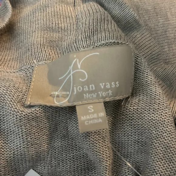 NWT Joan Voss Open Front Cardigan Oatmeal Sz S - Picture 8 of 8